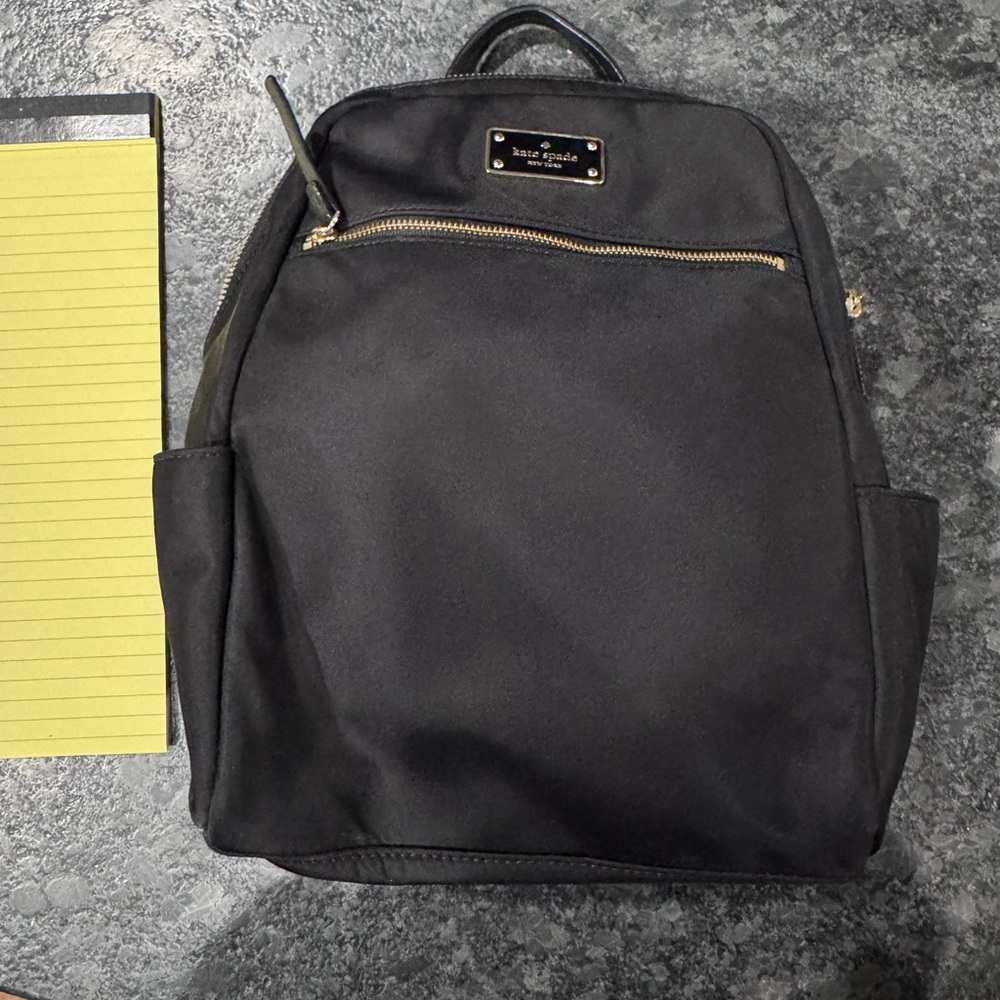 Kate Spade Black Backpack with Gold Accents